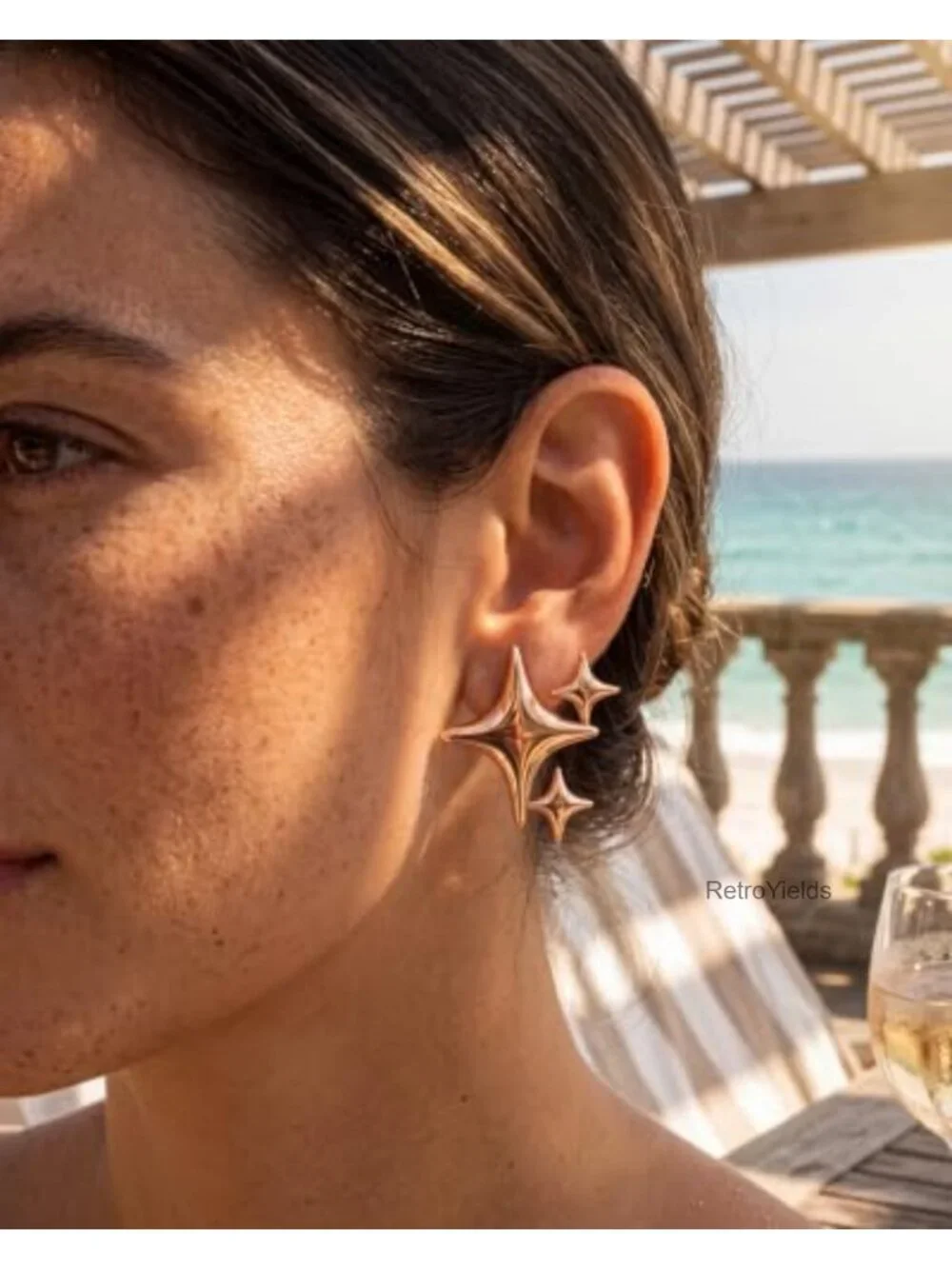 14K Gold Vermeil Recycled Sterling Silver Star Stacking Earrings Hypoallergenic
